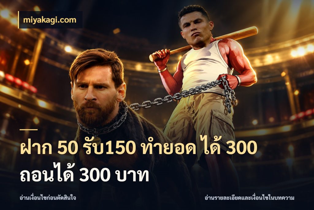 ฝาก 50 รับ150 ทำยอด ได้ 300 ถอนได้ 300 บาท จุดเด่นของเครดิตที่คนชอบเกมอยากรู้ ในมุม miyakagi.com