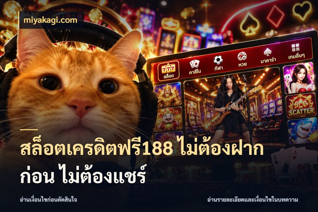 สล็อตเครดิตฟรี188 ไม่ต้องฝาก ก่อน ไม่ต้องแชร์ miyakagi.com สายโบนัสเลือกมุมเครดิตให้ตรงสไตล์