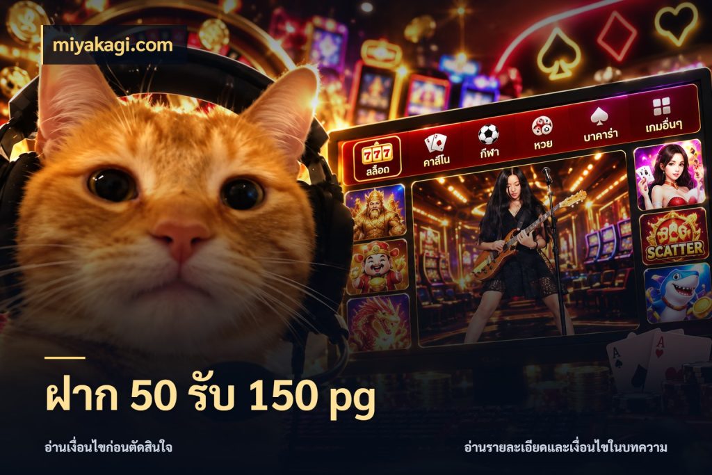 ฝาก 50 รับ 150 pg miyakagi.com โปรยอดรับที่สายเกมสนใจ