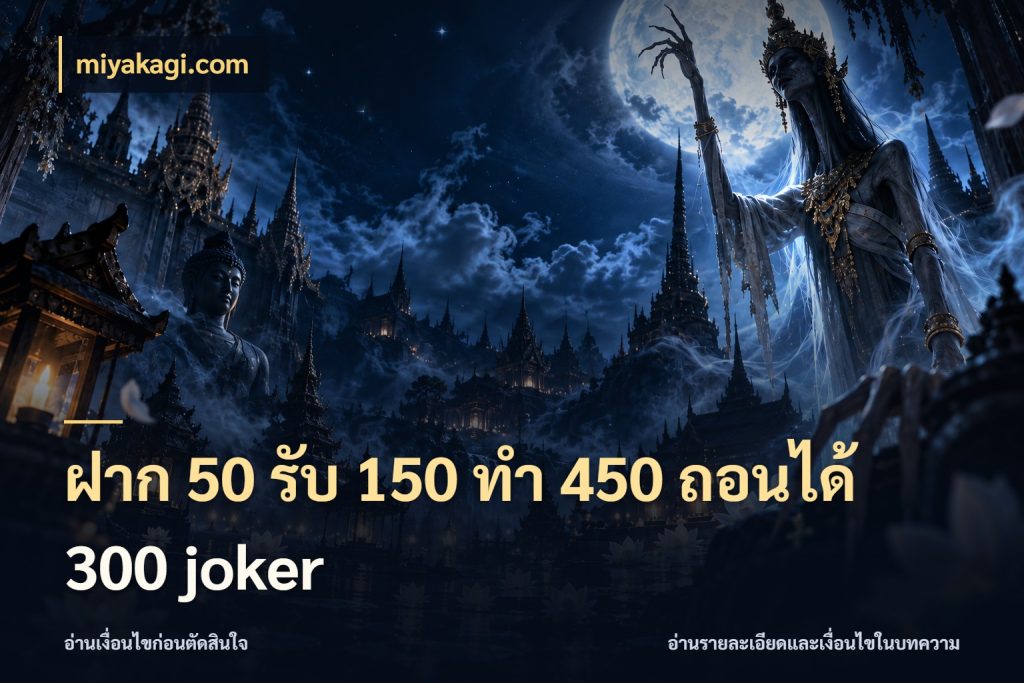 ฝาก 50 รับ 150 ทํา 450 ถอนได้ 300 joker จุดเด่นของเครดิตที่คนชอบเกมอยากรู้ ในมุม miyakagi.com