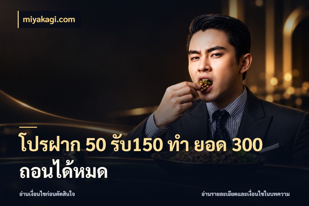 โปรฝาก 50 รับ150 ทํา ยอด 300 ถอนได้หมด เปิดมุมโปรให้เข้ากับเกมแนวโปรด สไตล์ miyakagi.com