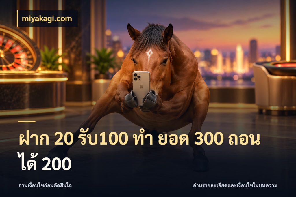 ฝาก 20 รับ100 ทํา ยอด 300 ถอนได้ 200 สนุกกับตัวเลือกโปรในสไตล์ของคุณ กับ miyakagi.com