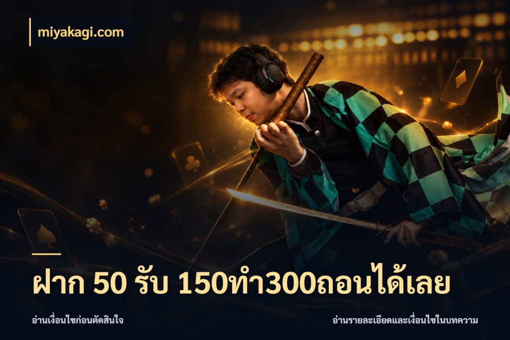 ฝาก 50 รับ 150ทำ300ถอนได้เลย จุดเด่นของเครดิตที่คนชอบเกมอยากรู้ ในมุม miyakagi.com