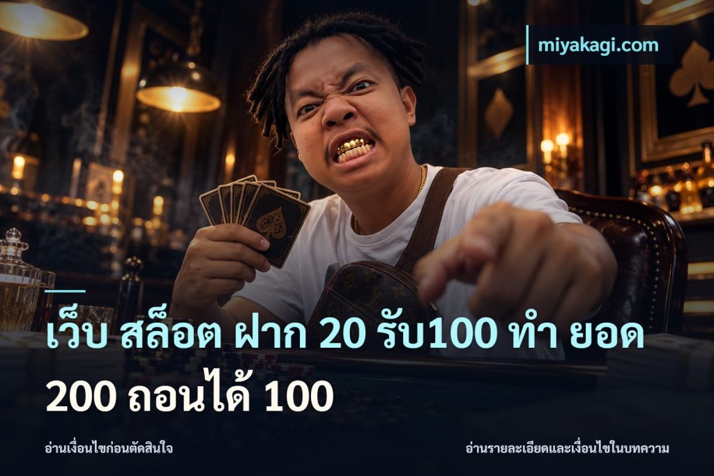เว็บ สล็อต ฝาก 20 รับ100 ทํา ยอด 200 ถอนได้ 100