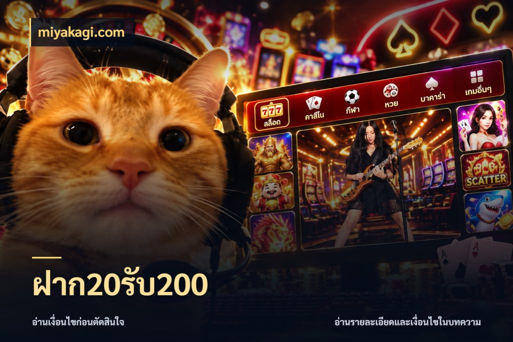 ฝาก20รับ200 ยอดฝากและยอดรับในมุมของคนชอบลุ้น ในมุม miyakagi.com