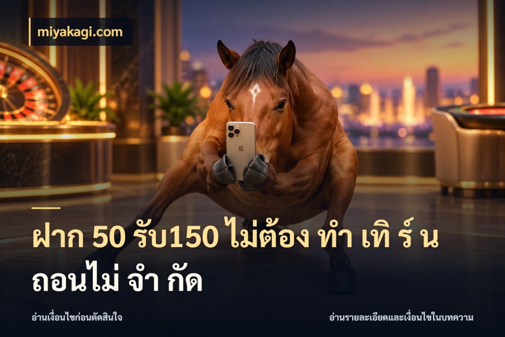ฝาก 50 รับ150 ไม่ต้อง ทํา เทิ ร์ น ถอนไม่ จํา กัด ยอดฝากและยอดรับในมุมของคนชอบลุ้น กับ miyakagi.com