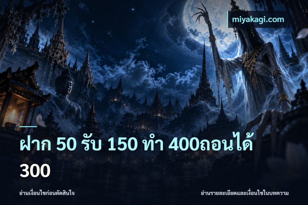 ฝาก 50 รับ 150 ทํา 400ถอนได้ 300