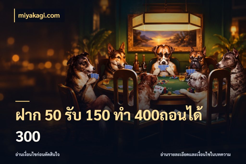 ฝาก 50 รับ 150 ทํา 400ถอนได้ 300 รูปแบบโบนัสกับสิทธิ์ของสายเกม สไตล์ miyakagi.com