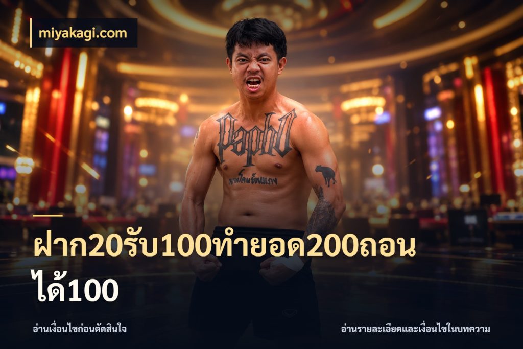 ฝาก20รับ100ทํายอด200ถอนได้100 โปรกับเกมที่ชอบเลือกให้ตรงสไตล์ กับ miyakagi.com