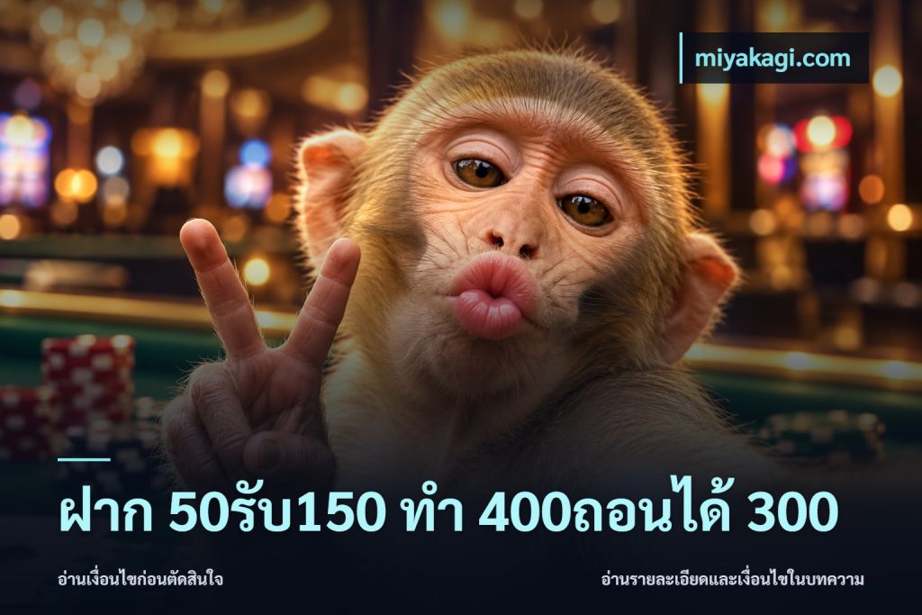 ฝาก 50รับ150 ทํา 400ถอนได้ 300