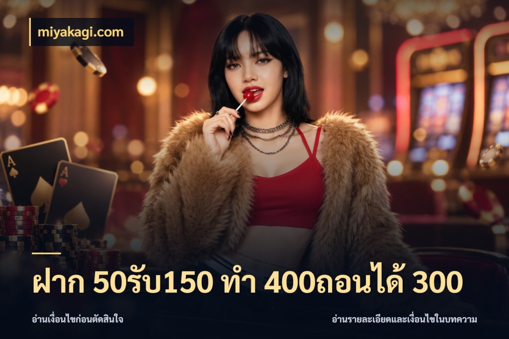 ฝาก 50รับ150 ทํา 400ถอนได้ 300 สีสันของโปรฝากและยอดรับ สไตล์ miyakagi.com