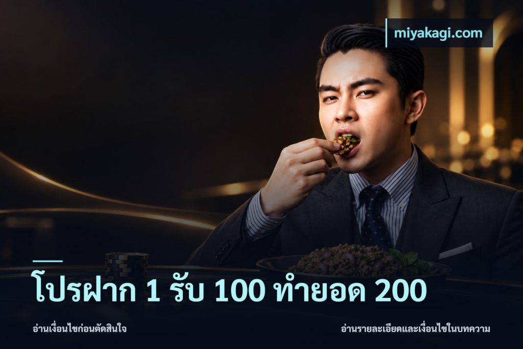 โปรฝาก 1 รับ 100 ทำยอด 200