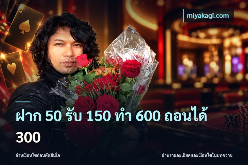ฝาก 50 รับ 150 ทํา 600 ถอนได้ 300
