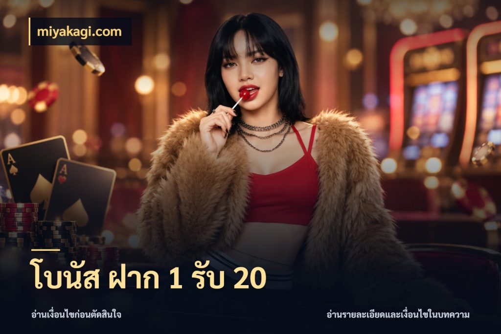 โบนัส ฝาก 1 รับ 20 รูปแบบโบนัสกับสิทธิ์ของสายเกม กับ miyakagi.com