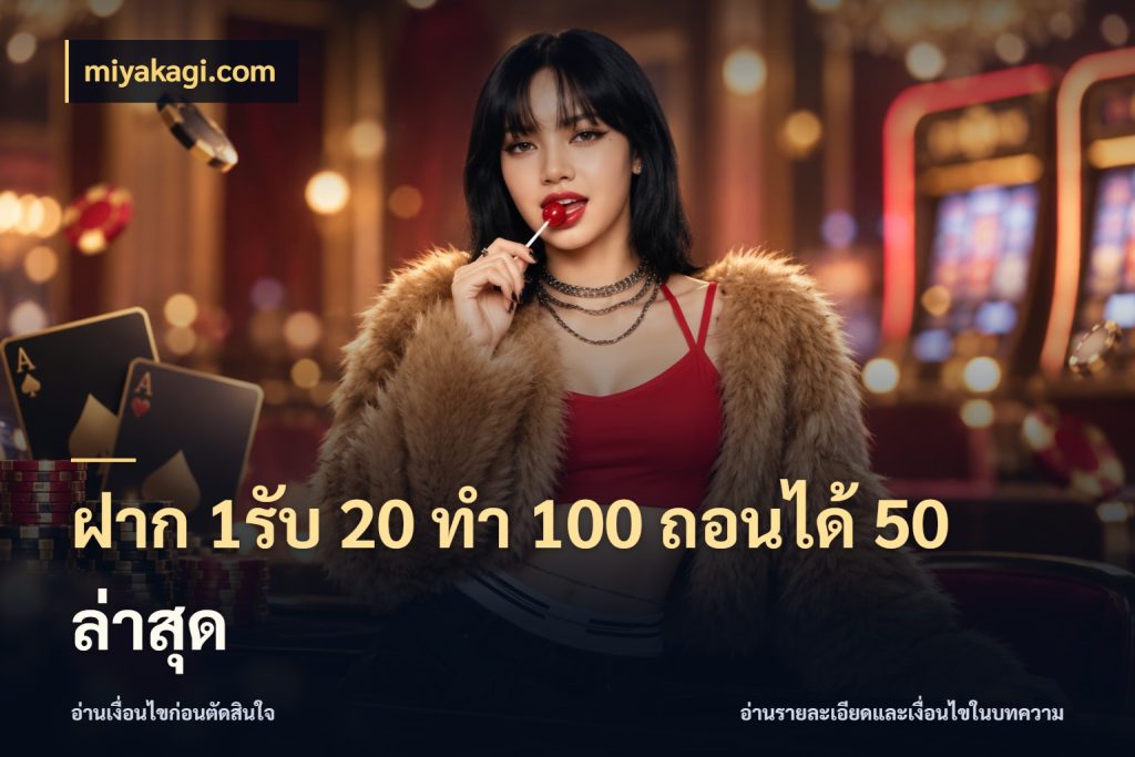 ฝาก 1รับ 20 ทำ 100 ถอนได้ 50 ล่าสุด ยอดฝากและยอดรับในมุมของคนชอบลุ้น สไตล์ miyakagi.com