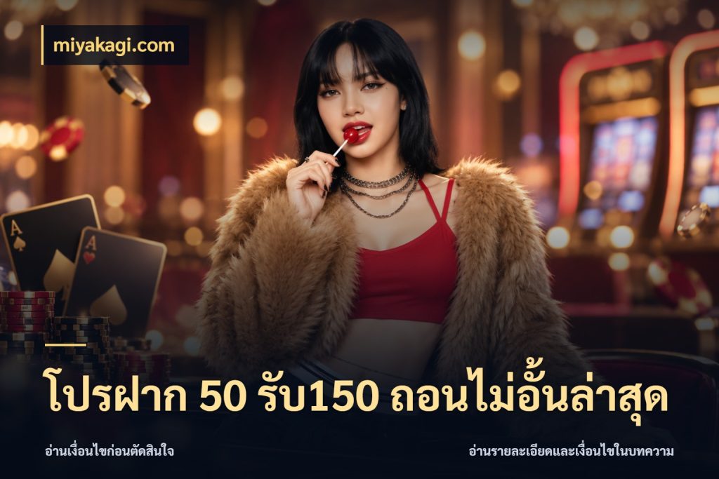 โปรฝาก 50 รับ150 ถอนไม่อั้นล่าสุด เครดิตกับรูปแบบโปรที่ตรงใจ สไตล์ miyakagi.com