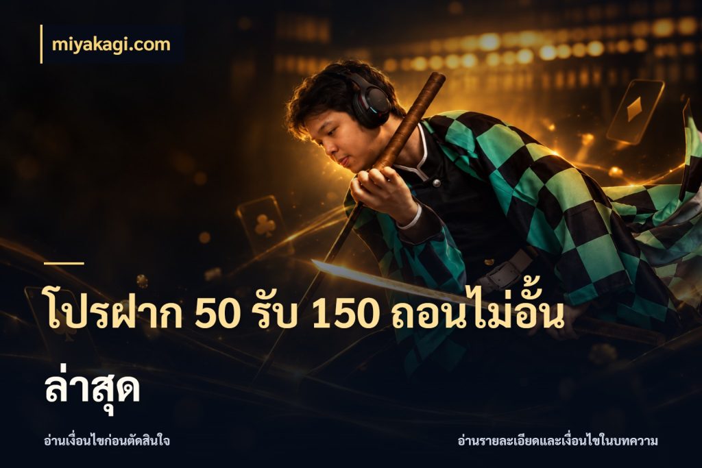 โปรฝาก 50 รับ 150 ถอนไม่อั้น ล่าสุด โปรกับเกมที่ชอบเลือกให้ตรงสไตล์ กับ miyakagi.com