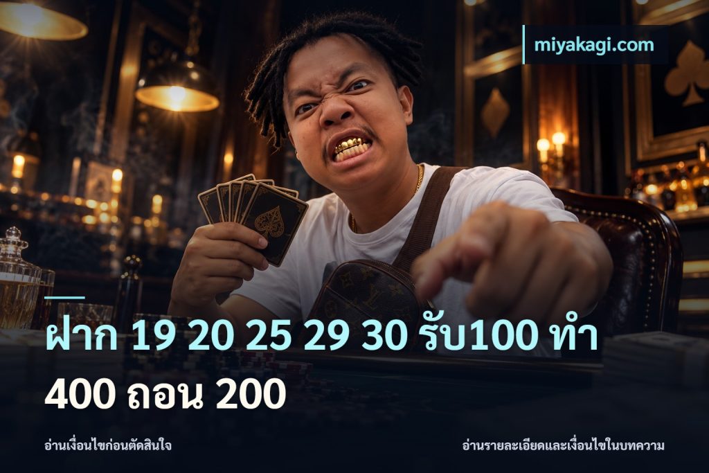 ฝาก 19 20 25 29 30 รับ100 ทำ 400 ถอน 200