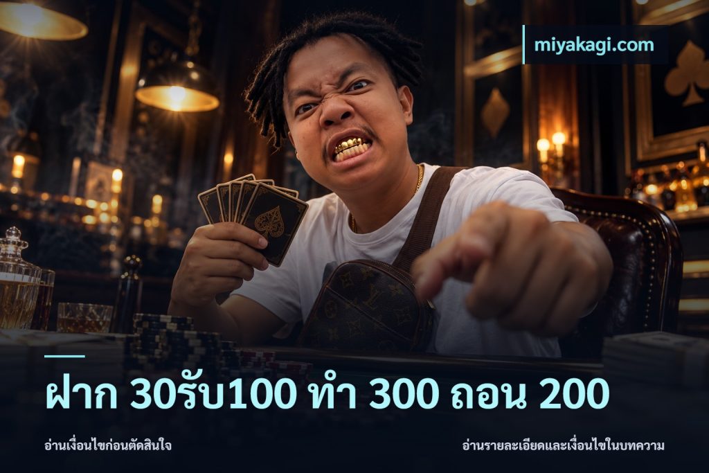ฝาก 30รับ100 ทํา 300 ถอน 200
