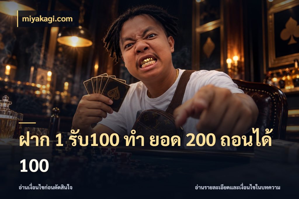 ฝาก 1 รับ100 ทํา ยอด 200 ถอนได้ 100 miyakagi.com สนุกกับตัวเลือกโปรในสไตล์ของคุณ